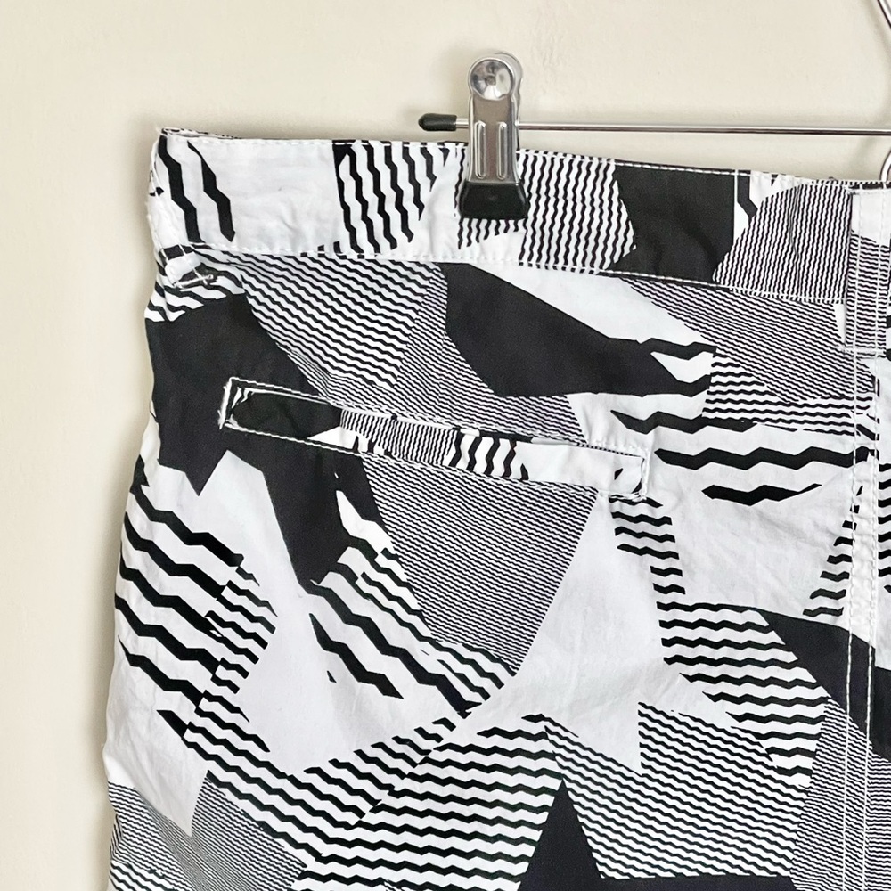 American Rag Poplin Geometric Camo Black White Lightweight Shorts Men’s 38 Slim - Picture 11 of 13